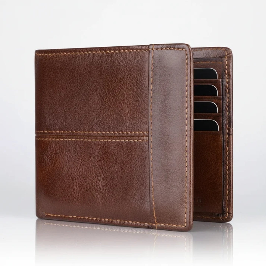 Heren Portemonnee - Leren Bifold Met RFID-Bescherming
