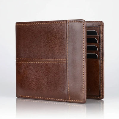 Heren Portemonnee - Leren Bifold Met RFID-Bescherming