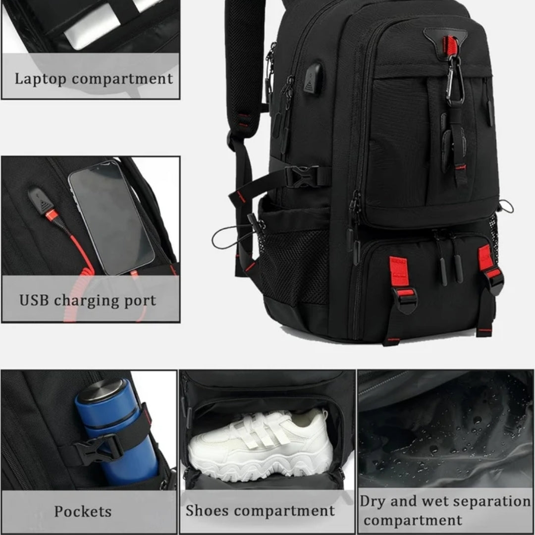 Waterafstotende Rugzak -  60L Reisontwerp Met Laptopvak