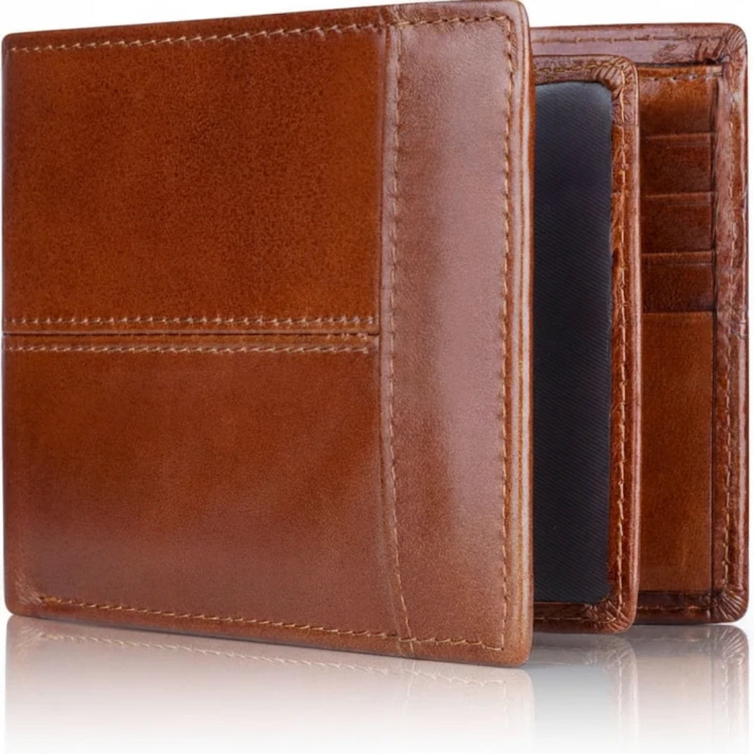 Heren Portemonnee - Leren Bifold Met RFID-Bescherming