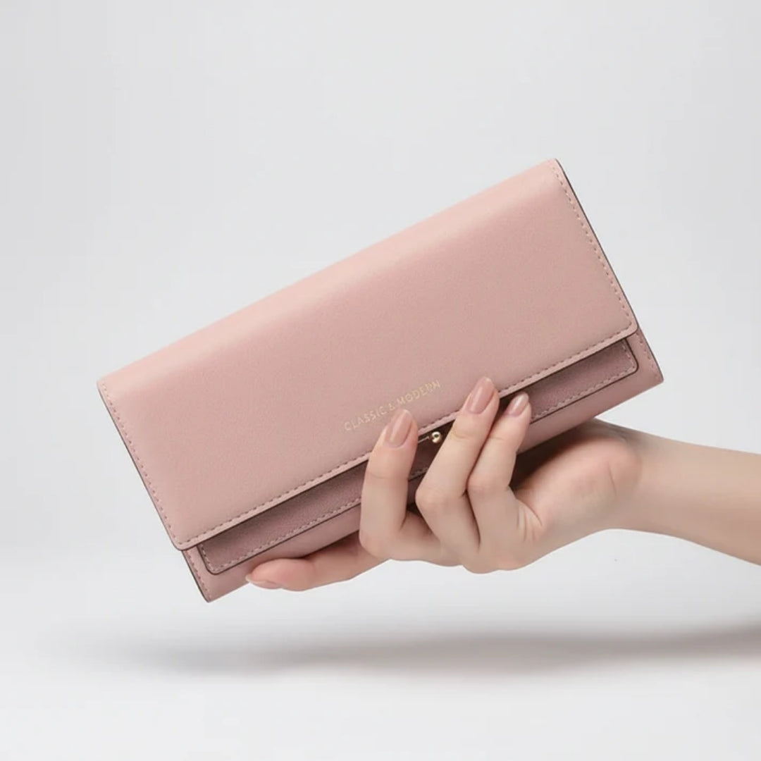 Dames Portemonnee - Ruim Model met Telefoonvak en Elegante Details