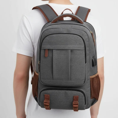 Laptop Rugzak - Ruim Canvas Model met USB-Poort en Diefstalbeveiliging