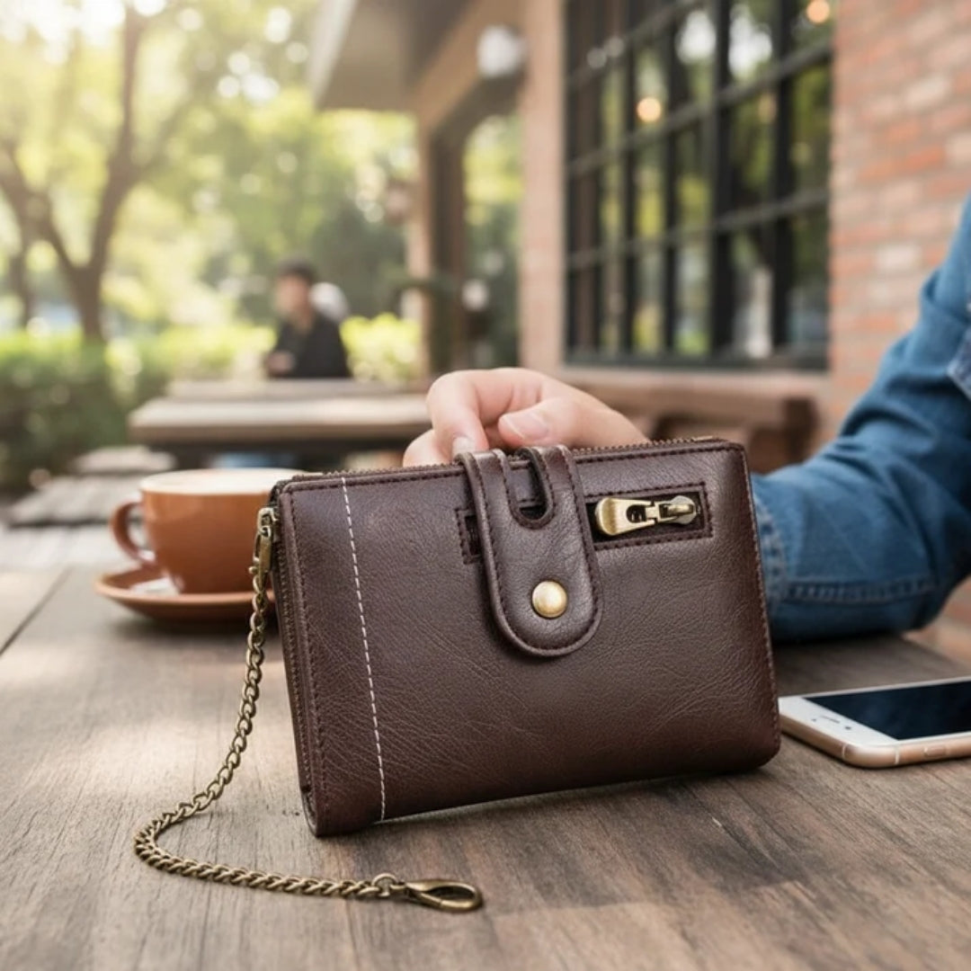 Portemonnee - Compact Retro Model met Ketting