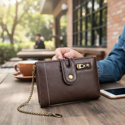 Portemonnee - Compact Retro Model met Ketting