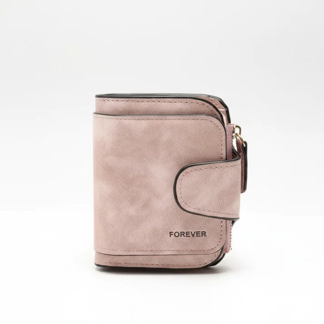 Portemonnee - Compact Model Met Matte Afwerking En Ritssluiting