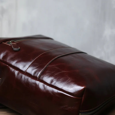 Laptoptas - Leren Rugmodel Met Ruime Vakken