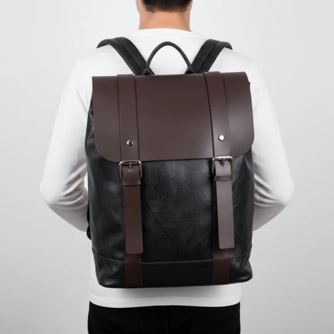 Leren Rugzak - Waterbestendig Model met Laptopvak en Slimme Opbergruimte