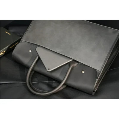 Aktetas - Retro Herenmodel Met 14 Inch Laptopruimte