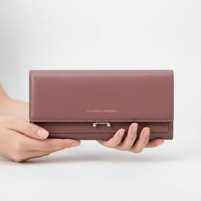 Dames Portemonnee - Ruim Model met Telefoonvak en Elegante Details