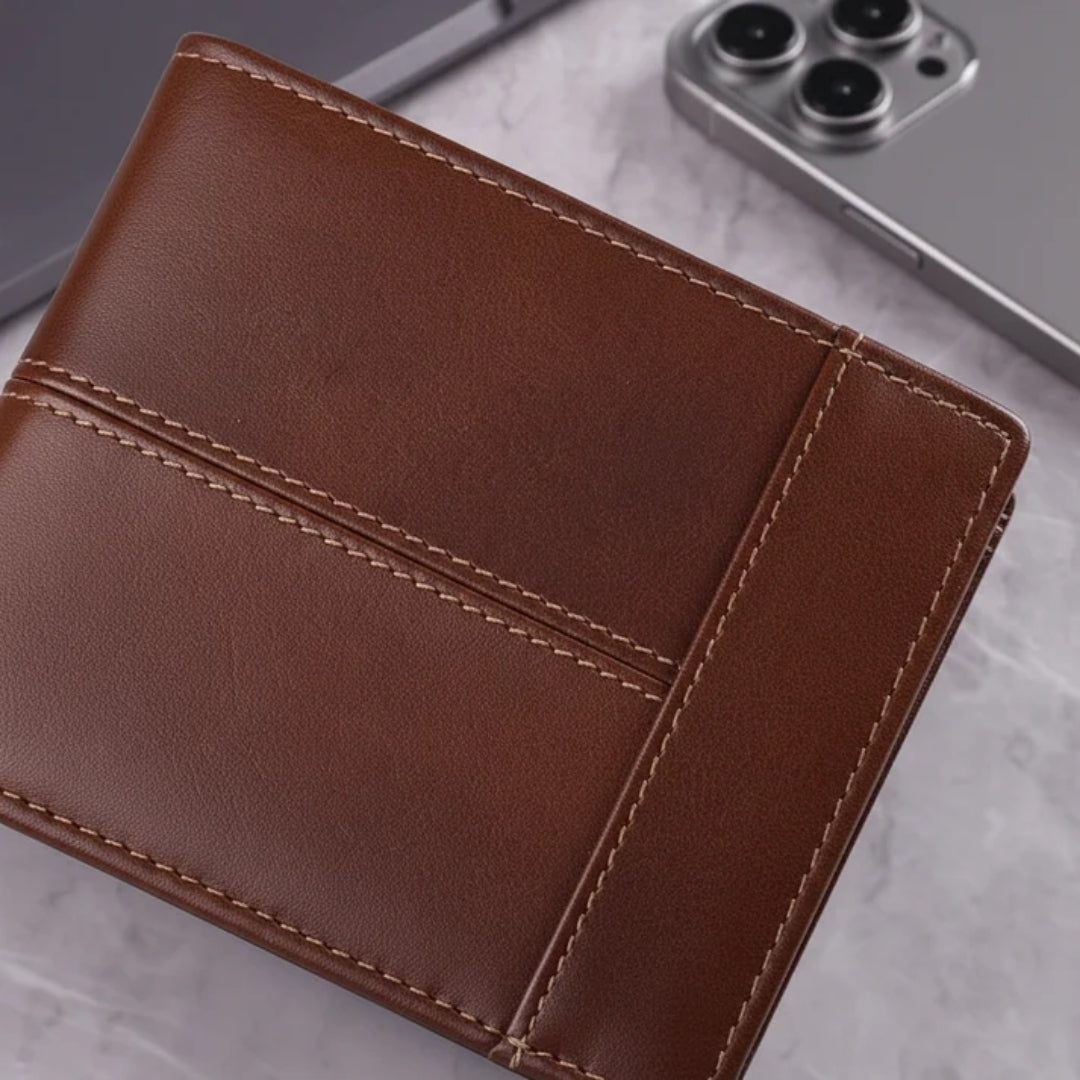 Heren Portemonnee - Leren Bifold Met RFID-Bescherming