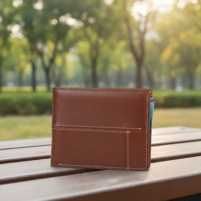 Heren Portemonnee - Leren Bifold Met RFID-Bescherming
