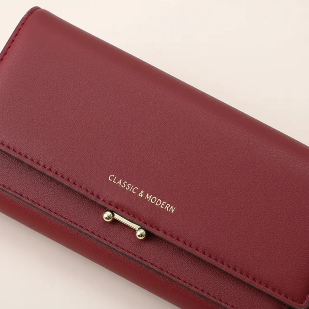 Dames Portemonnee - Ruim Model met Telefoonvak en Elegante Details