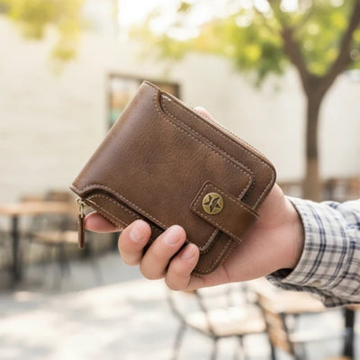 Portemonnee - Compact Unisex Model Met Vintage Uitstraling