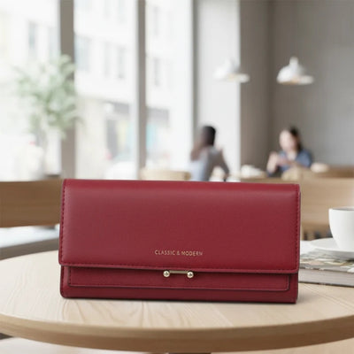 Dames Portemonnee - Ruim Model met Telefoonvak en Elegante Details