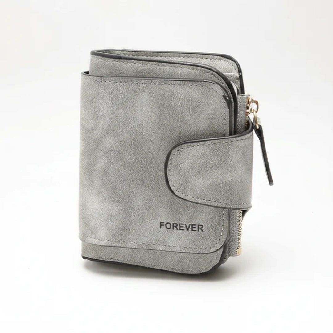 Portemonnee - Compact Model Met Matte Afwerking En Ritssluiting