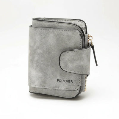 Portemonnee - Compact Model Met Matte Afwerking En Ritssluiting