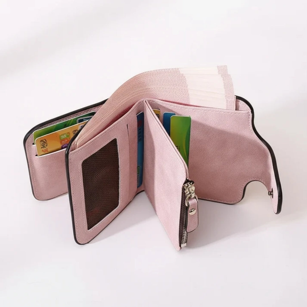 Portemonnee - Compact Model Met Matte Afwerking En Ritssluiting