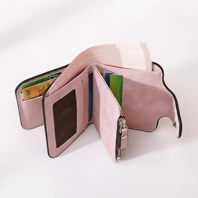 Portemonnee - Compact Model Met Matte Afwerking En Ritssluiting