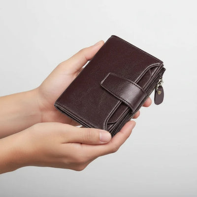 Portemonnee - Compact Leren Model Met RFID-Bescherming