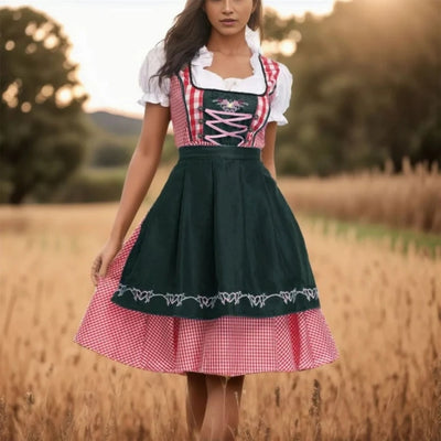 Oktoberfest Dirndl Jurk Voor Dames - Geruit Model