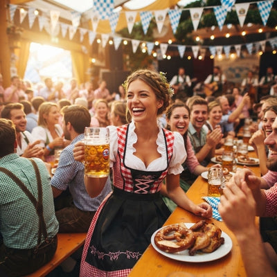 Oktoberfest Dirndl Jurk Voor Dames - Geruit Model