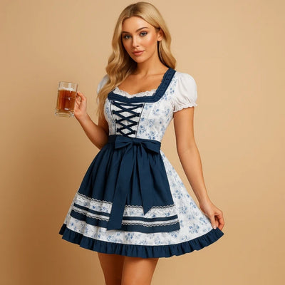 Oktoberfest Dirndl Jurk - Geruit Met Bijpassend Schort