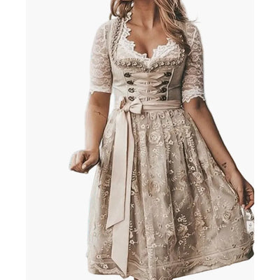 Traditionele Dirndl Jurk - Met Corset En Kanten Blouse