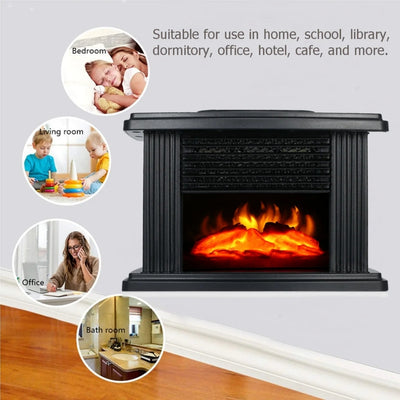 Elektrische Mini Haard - Compacte 1000W Verwarming Met Vlameffect En Afstandsbediening
