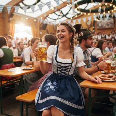 Oktoberfest Dirndl Jurk - Traditioneel Met Kanten Details Voor Dames