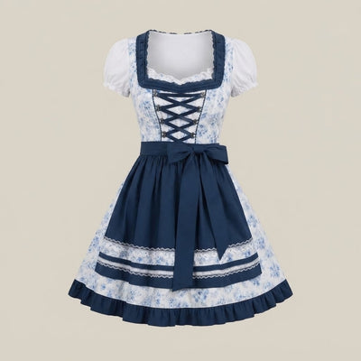 Oktoberfest Dirndl Jurk - Geruit Met Bijpassend Schort
