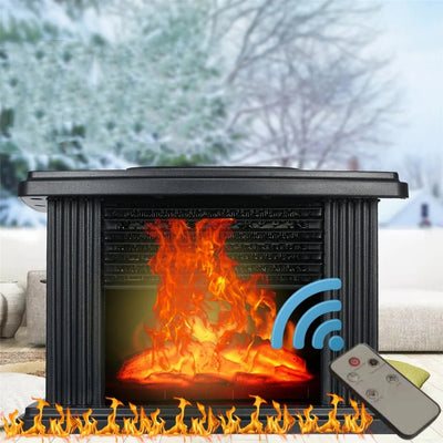 Elektrische Mini Haard - Compacte 1000W Verwarming Met Vlameffect En Afstandsbediening