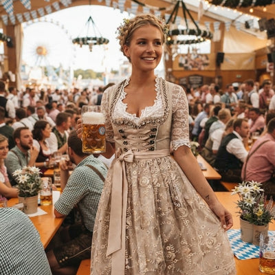 Traditionele Dirndl Jurk - Met Corset En Kanten Blouse