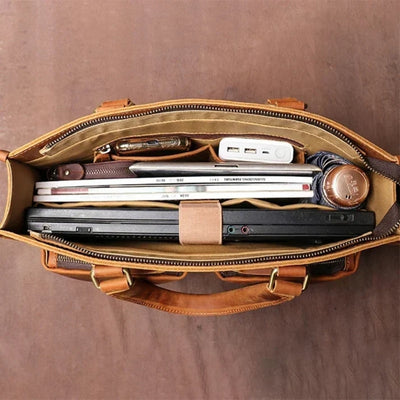 Documenttas - Vintage Werkmodel voor 16 Inch Apparaten met Schouderriem