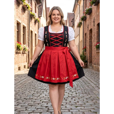 Traditionele Oktoberfest Dirndl Grote Maten met Borduurwerk - Lisa
