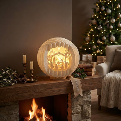 Kerststal - Verlicht Papieren Geboortetafereel