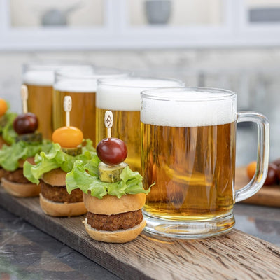 Klassieke Bierpul Glazen Set - 6-Delig Handvat