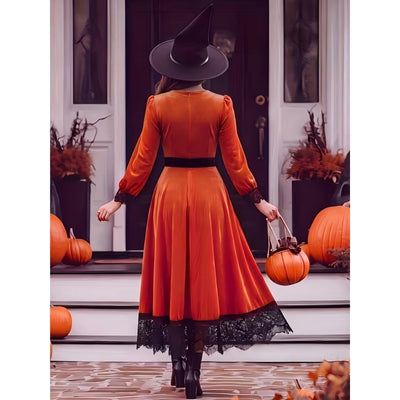 Halloween Heksen Jurk met Kant