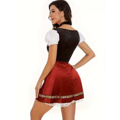 Korte Oktoberfest Dirndl Met Kant En Tailleband - Evelina