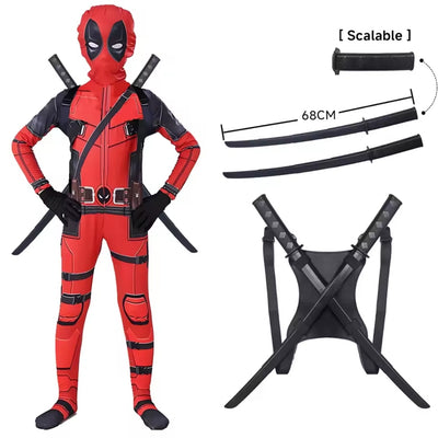 Deadpool Kostuum Halloween met Zwaardset