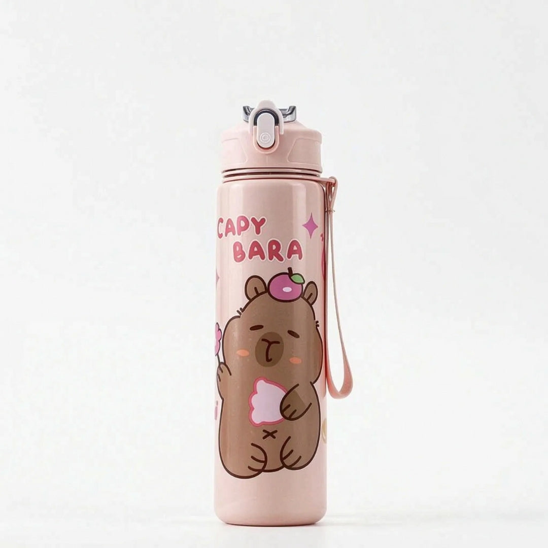 Capybara Waterfles met Rietje en Veiligheidssluiting - 800ml
