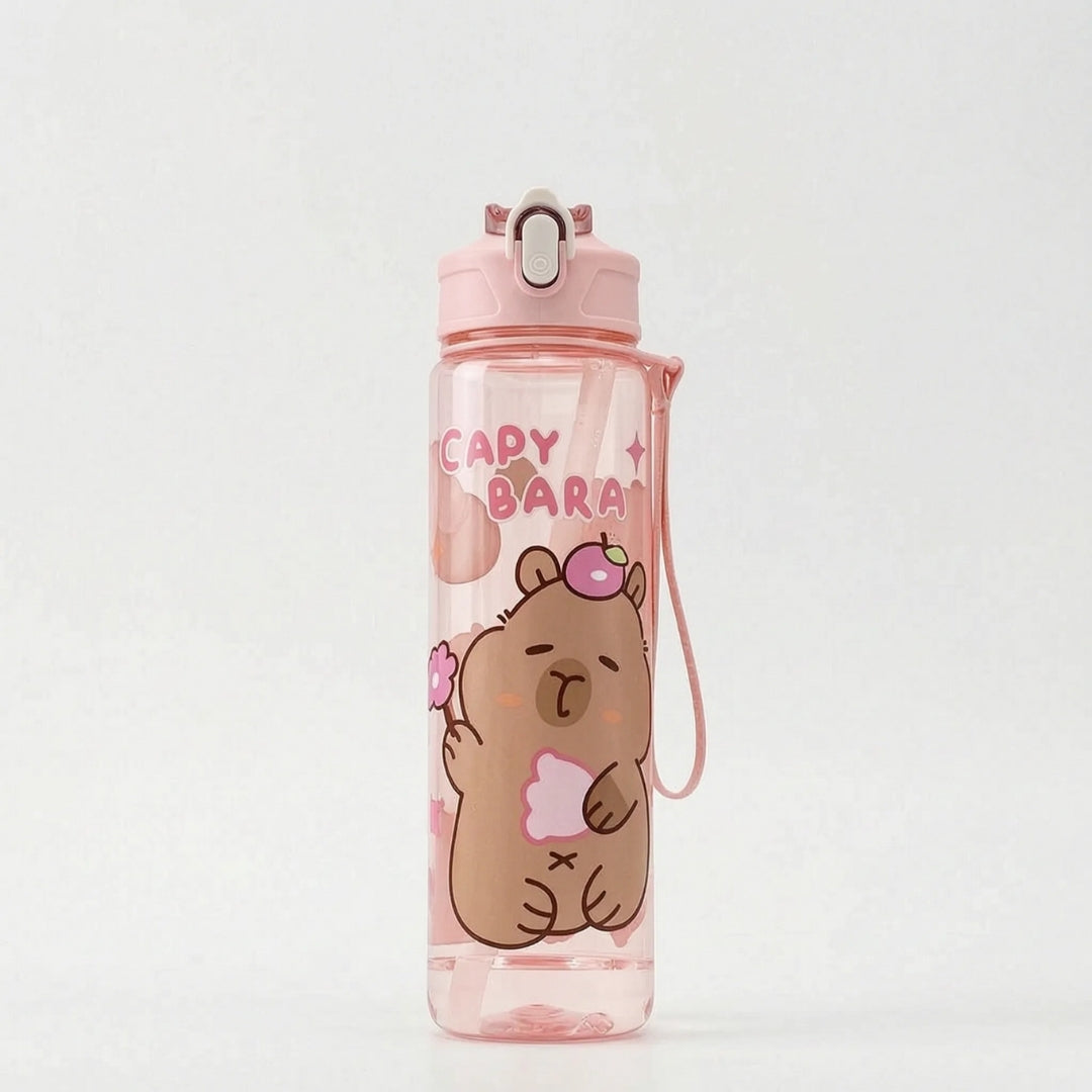 Capybara Waterfles met Rietje en Veiligheidssluiting - 800ml