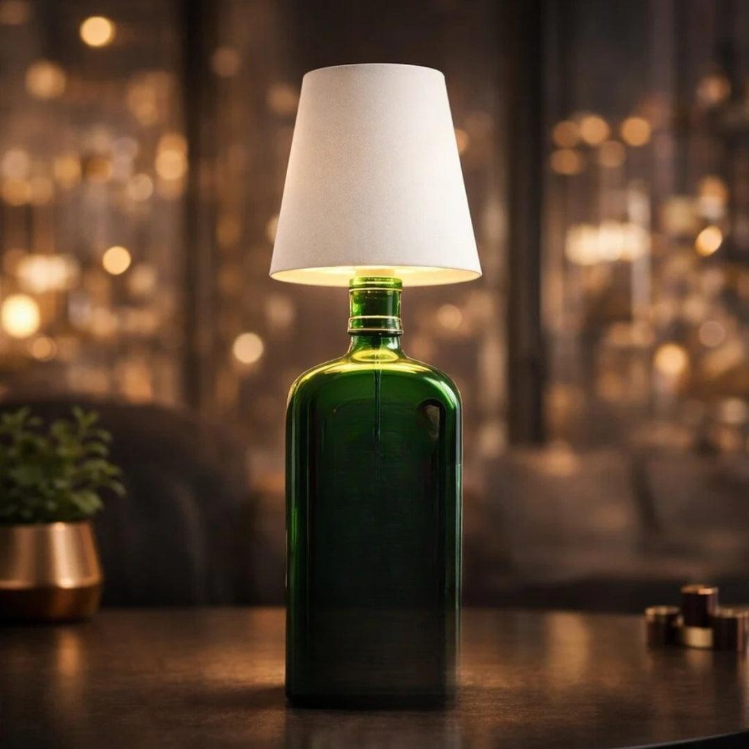 Bordlampe - Trådløs flaske lampe med stemningsbelysning - GlowBottle