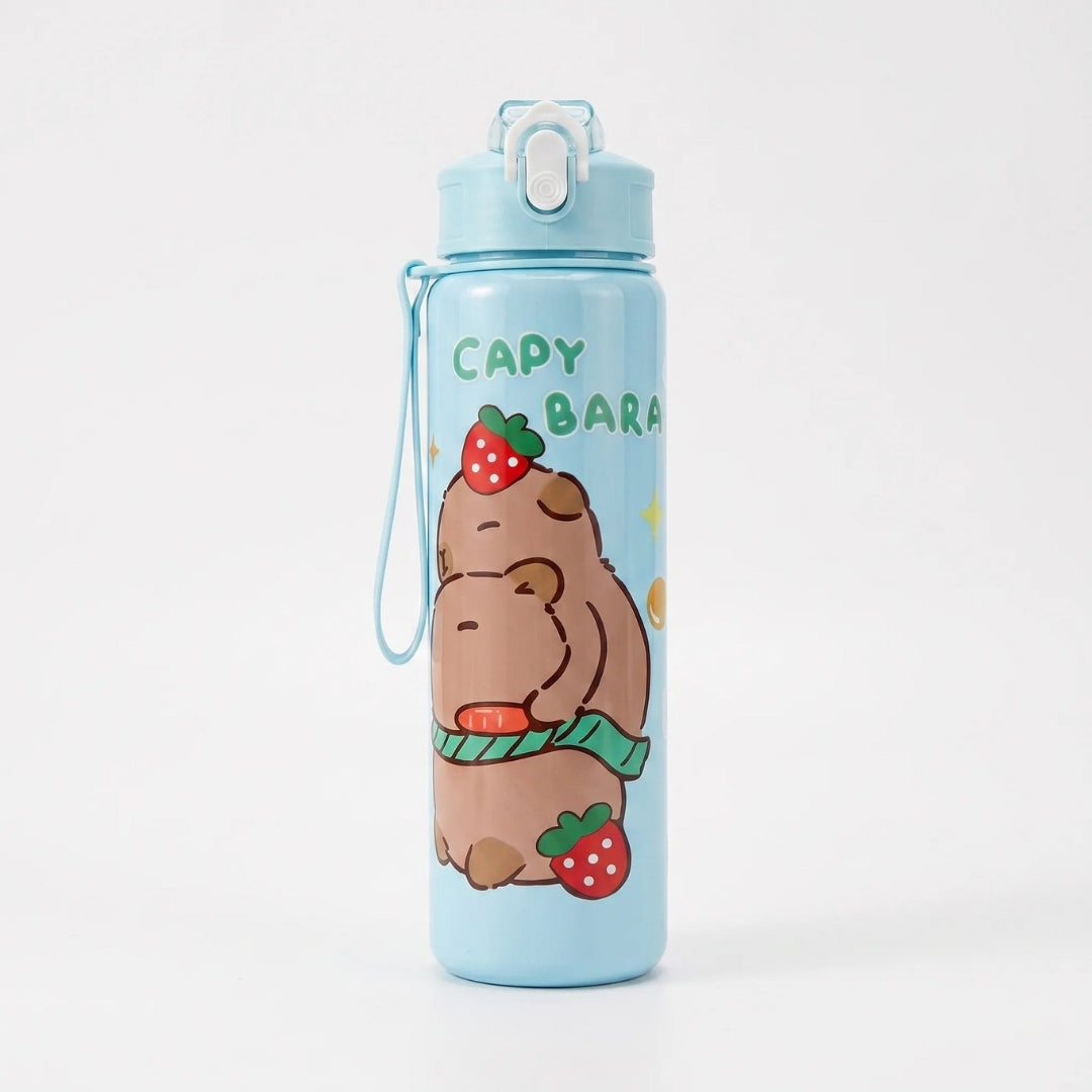 Capybara Waterfles met Rietje en Veiligheidssluiting - 800ml