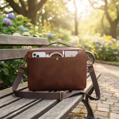 Documenttas - Elegante Leren Uitvoering Voor Werk En Reizen