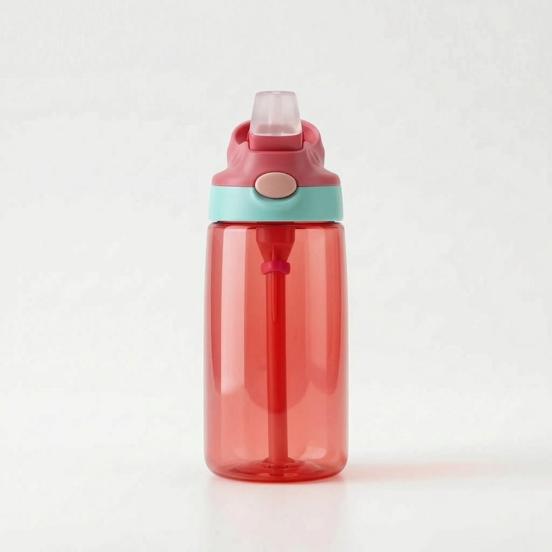 Drinkfles Voor Kinderen met Rietje en Drukknop