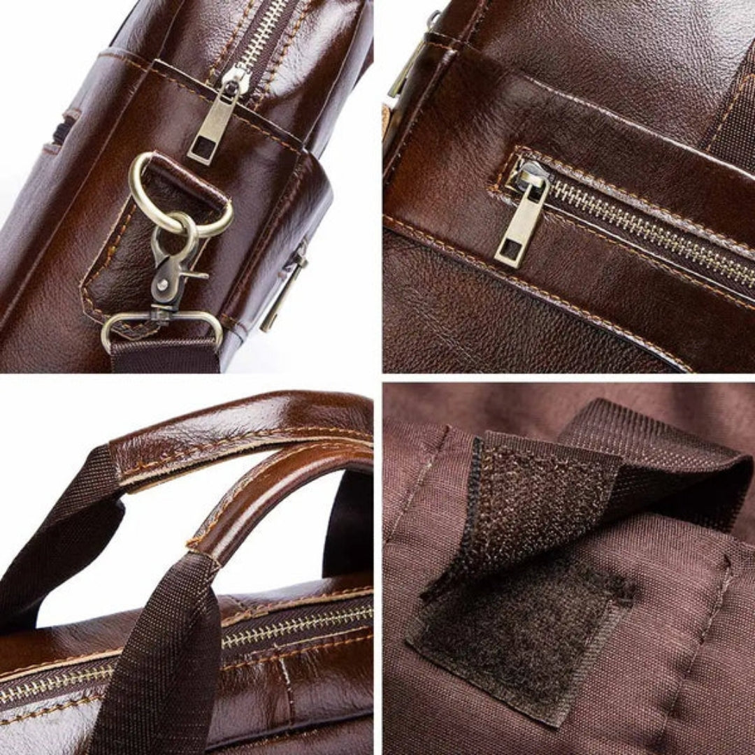 Documenttas - Elegante Leren Uitvoering Voor Laptop Tot 15 Inch