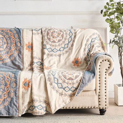 Katoenen Deken - Bohemian Mandala Met Decoratieve Uitstraling