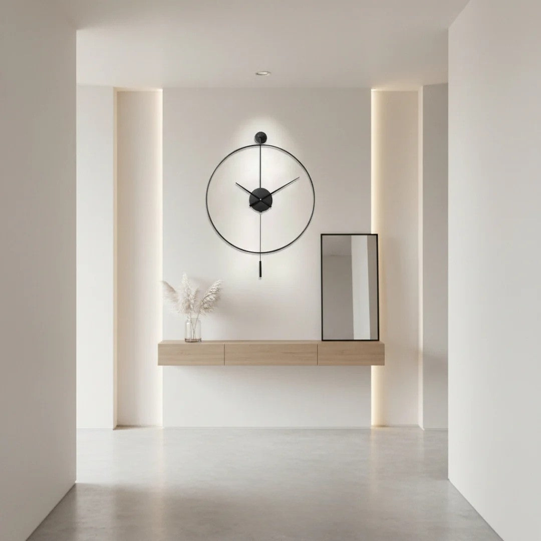 Large Silent Wall Clock with Pendulum - Chronelle