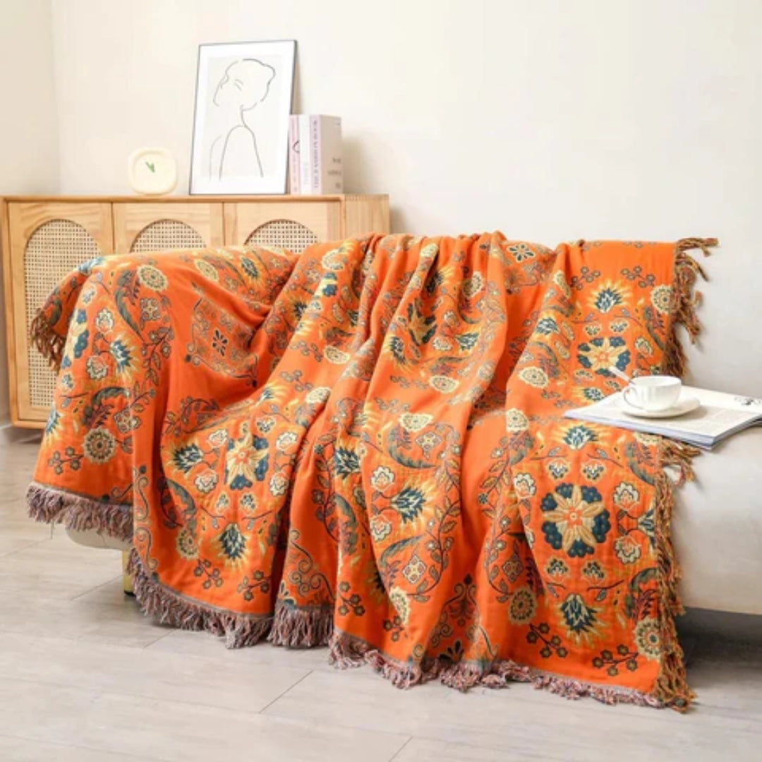 Omkeerbare Deken - Vintage Bloemenpatroon Met Rustieke Uitstraling