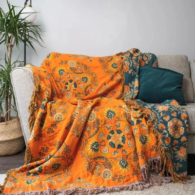 Omkeerbare Deken - Vintage Bloemenpatroon Met Rustieke Uitstraling